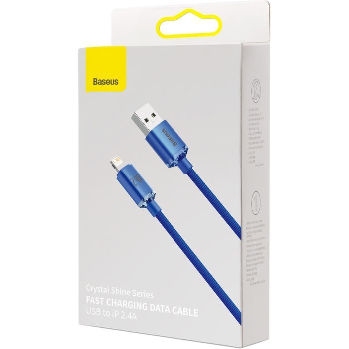 Дата кабель USB 2.0 AM to Lightning 1.2m 2.4A blue Baseus (CAJY000003) зображення 4