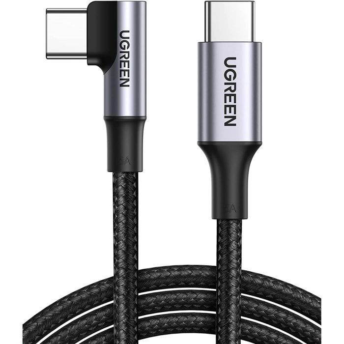 Дата кабель USB-C 2.0 to USB-C 3.0m 90° corner US334 black Ugreen (20583) зображення 2
