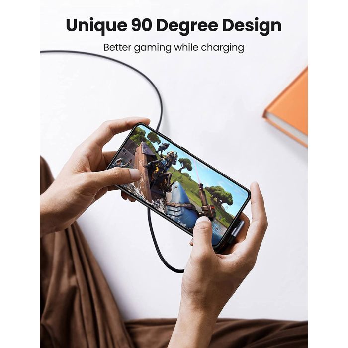 Дата кабель USB-C 2.0 to USB-C 3.0m 90° corner US334 black Ugreen (20583) зображення 6