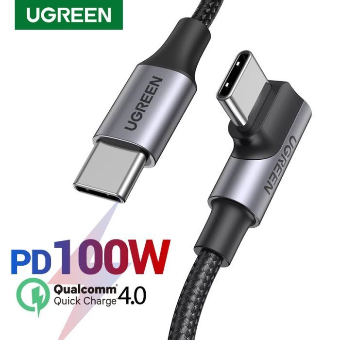 Дата кабель USB-C 2.0 to USB-C 3.0m 90° corner US334 black Ugreen (20583) зображення 8