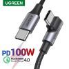 Дата кабель USB-C 2.0 to USB-C 3.0m 90° corner US334 black Ugreen (20583) зображення 8