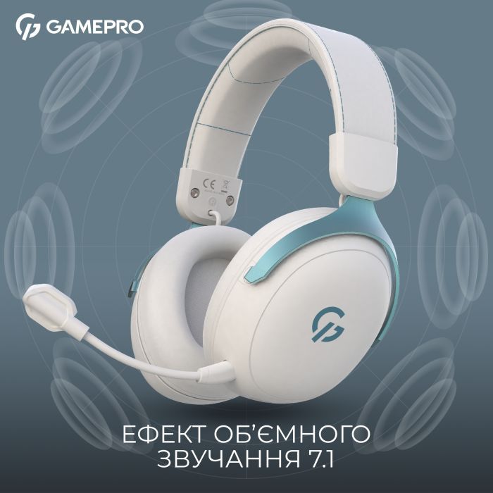 Наушники GamePro Asgard Freya Pro Wireless White/Blue (HSW201WB) изображение 5 Наушники GamePro Asgard Freya Pro Wireless White/Blue (HSW201WB) изображение 5