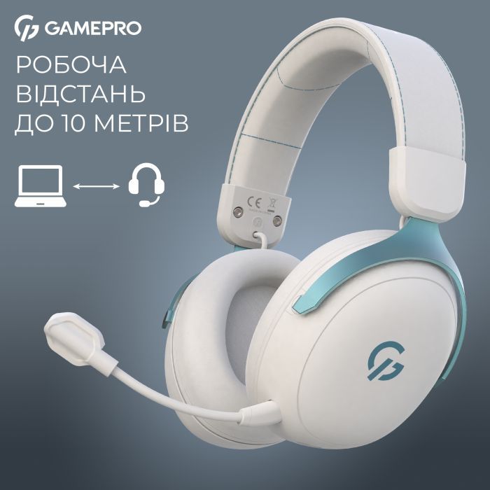 Наушники GamePro Asgard Freya Pro Wireless White/Blue (HSW201WB) изображение 7 Наушники GamePro Asgard Freya Pro Wireless White/Blue (HSW201WB) изображение 7