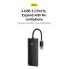 Концентратор Baseus USB-C to 4xUSB 3.0 1.0m black (WKQX030401) изображение 10