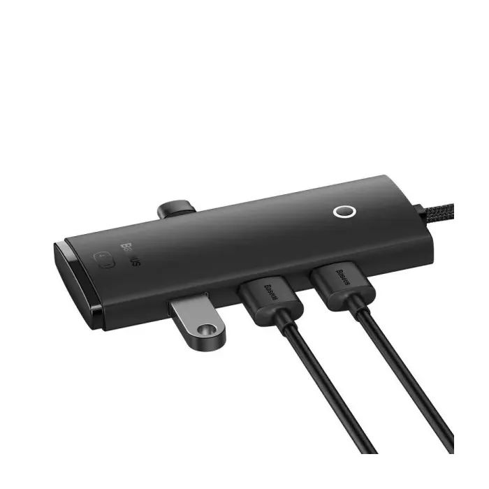 Концентратор Baseus USB-C to 4xUSB 3.0 1.0m black (WKQX030401) изображение 7