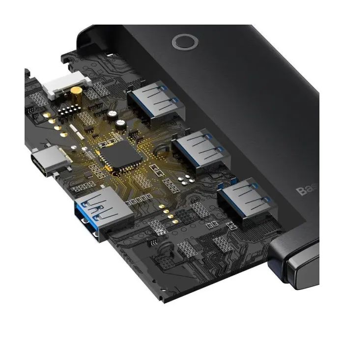 Концентратор Baseus USB-C to 4xUSB 3.0 1.0m black (WKQX030401) изображение 8