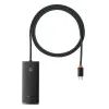 Концентратор Baseus USB-C to 4xUSB 3.0 1.0m black (WKQX030401)