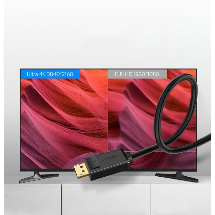 Кабель мультимедийный DisplayPort M to DisplayPort M 1.0m DP102 black Ugreen (10244) изображение 6