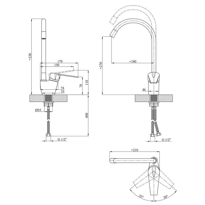 Смеситель Kroner Odra-C032RED (CV021172) изображение 7