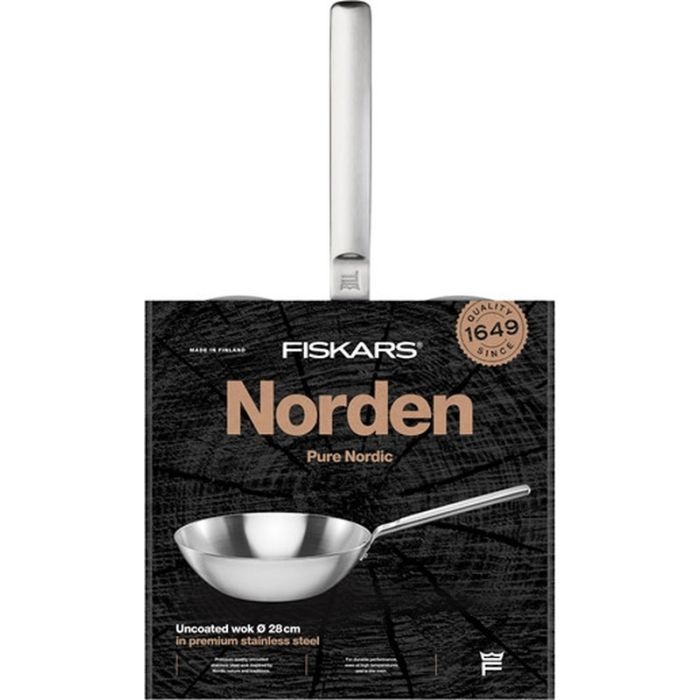 Сковорода Fiskars Вок Norden 28 см без покриття (1067630) изображение 6