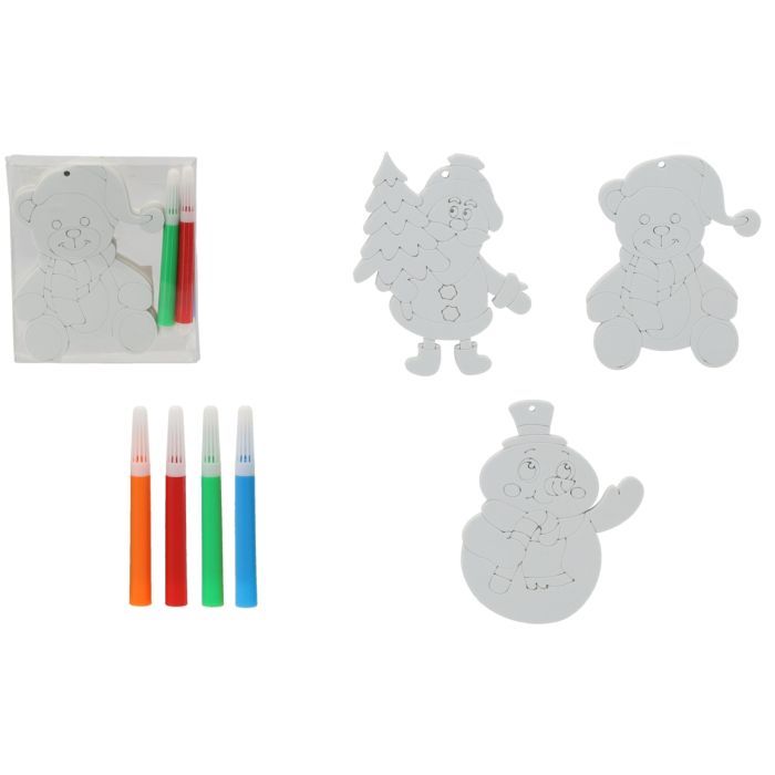 Ялинкова іграшка Chomik Комплект прикрас для розфарбовування 3шт 10см та фломас (5900779897120_1) зображення 6