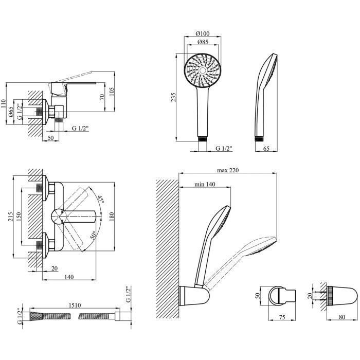 Душевой гарнитур Kroner Bremen-C050 (CV014165) изображение 6