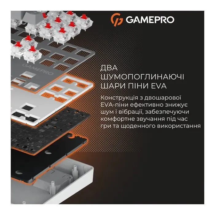 Клавиатура GamePro Genesis Metallic MK110G Outemu Red Switch USB UA Gray (MK110G) изображение 10