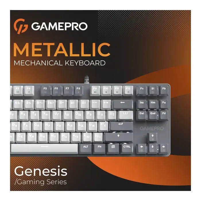 Клавиатура GamePro Genesis Metallic MK110G Outemu Red Switch USB UA Gray (MK110G) изображение 7