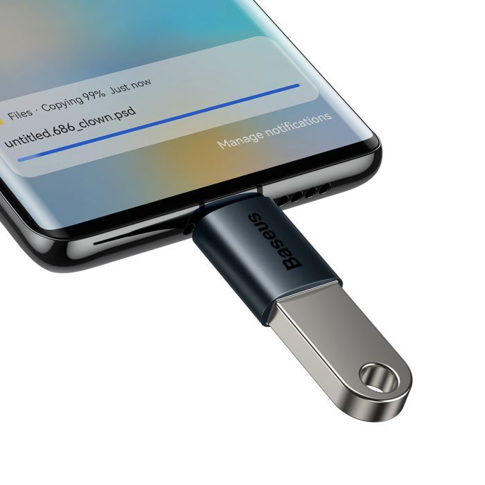 Переходник OTG USB 3.1 AF to USB-C blue Baseus (ZJJQ000003) изображение 5