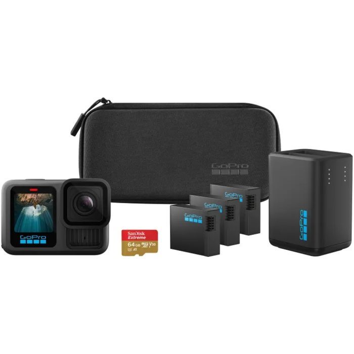 Экшн-камера GoPro HERO13 Black + 3 Enduro Batteries + SD Card + Dual Battery Charger + Case (CHDRB-134-RW) изображение 5