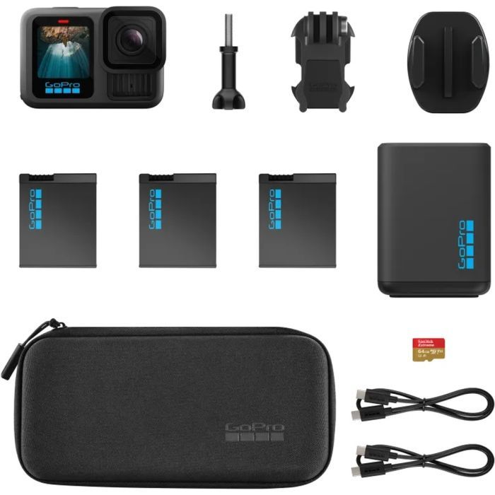 Экшн-камера GoPro HERO13 Black + 3 Enduro Batteries + SD Card + Dual Battery Charger + Case (CHDRB-134-RW) изображение 6