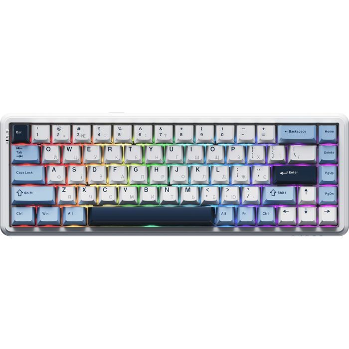 Клавіатура Ajazz AK680 MAX Magnetic Switch RGB USB White (AK680-M-BWD-AW)