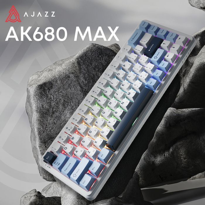 Клавіатура Ajazz AK680 MAX Magnetic Switch RGB USB White (AK680-M-BWD-AW) зображення 3