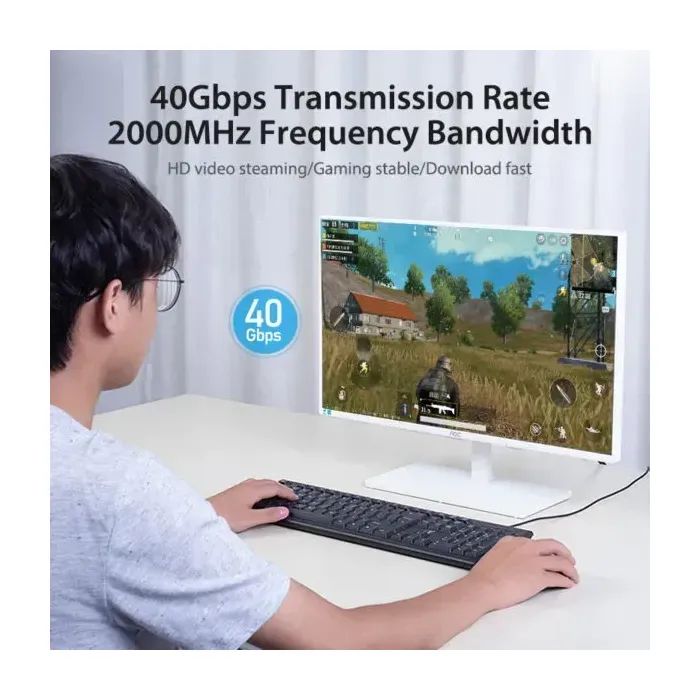 Патч-корд 0.5м, S/FTP cat 8 RJ-45 black Vention (IKABD) зображення 8