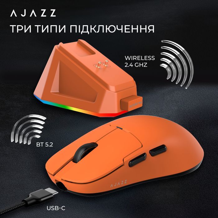 Мышка Ajazz AJ159P MC Wireless/Bluetooth/USB Charging Dock Blue (AJ159P-MC-Blue) изображение 9