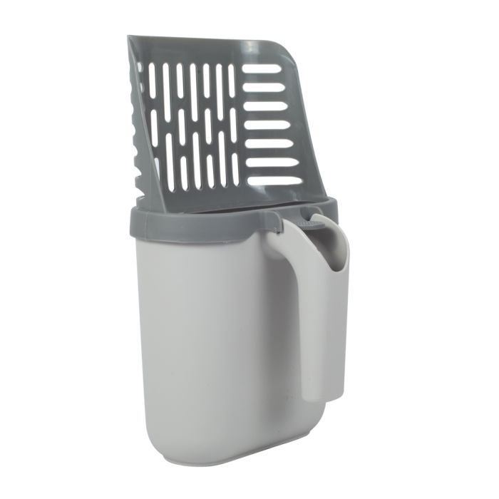 Лопатка для туалета Me&Pet с контейнером серая (NMP35)