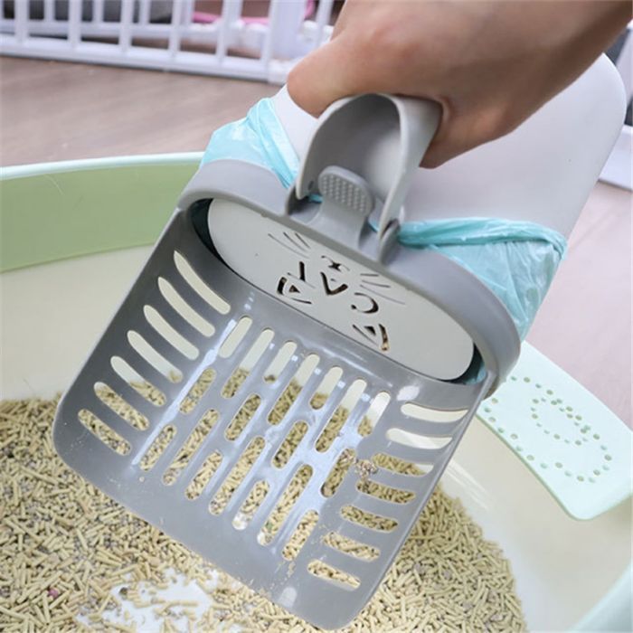 Лопатка для туалета Me&Pet с контейнером серая (NMP35) изображение 7