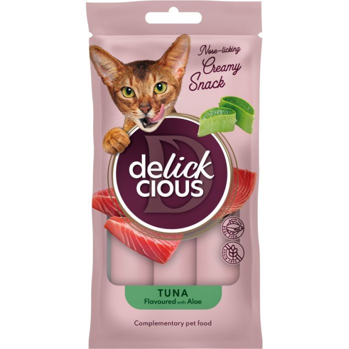 Лакомство для котов Delickcious Кремовые тунец с добавлением алоэ 1+1 (4820269148048) изображение 2