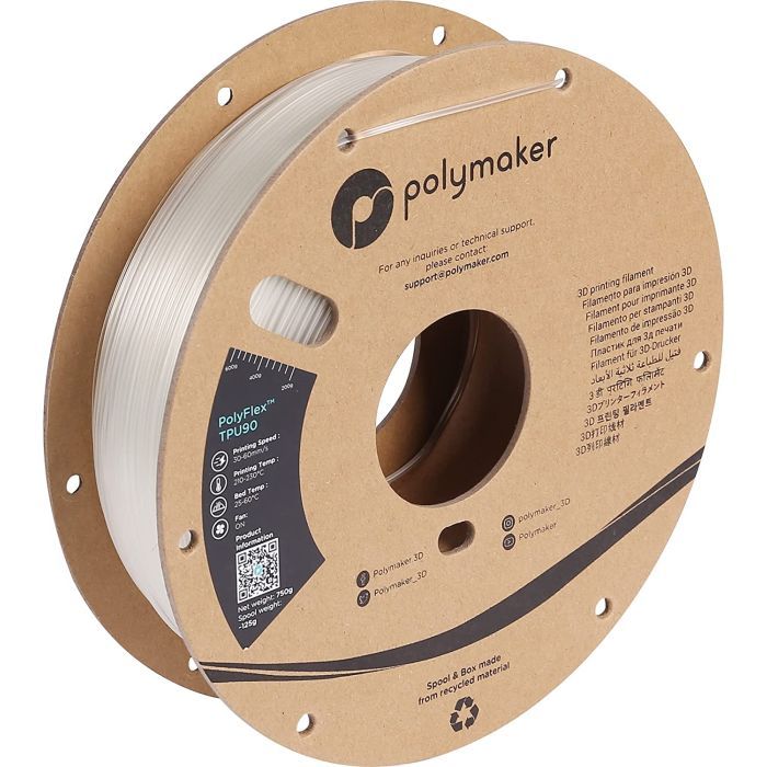Пластик для 3D-принтера Polymaker TPU-90A 1,75mm 0,75kg WHITE (PD02002)