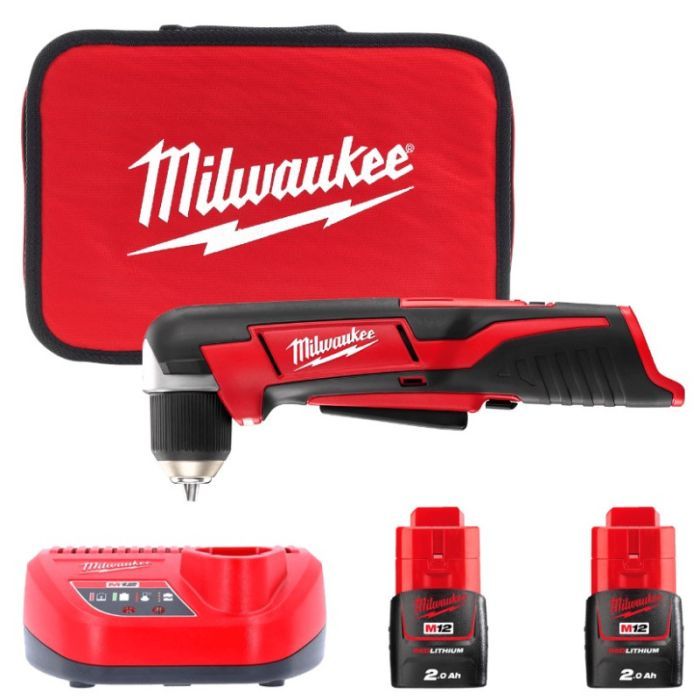 Дрель Milwaukee угловой 12 Нм, C12 RAD-202В Li-Ion 2x2Ah (4933441215)