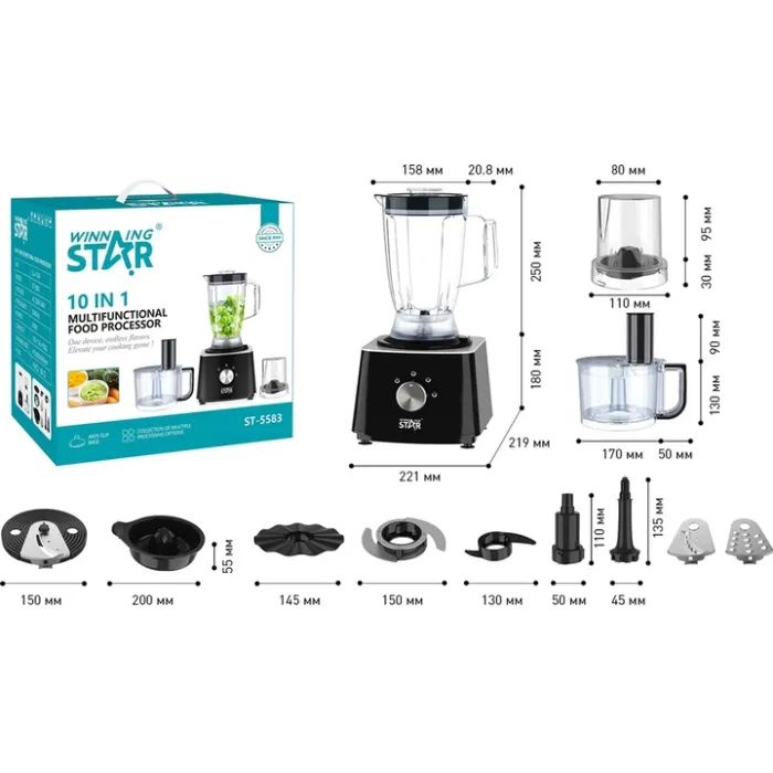 Кухонный комбайн WINNINGSTAR ST-5583 Black изображение 2