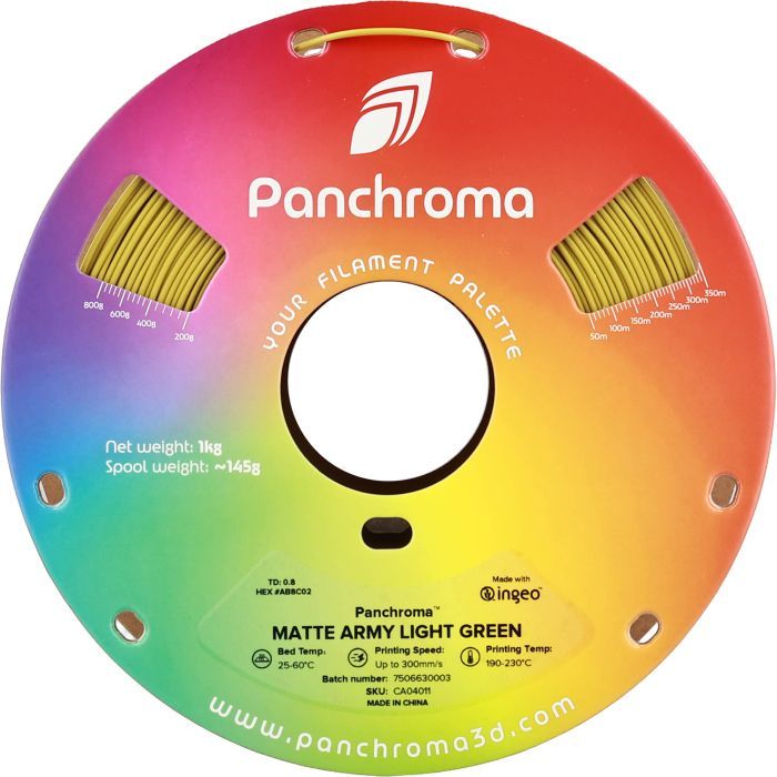 Пластик для 3D-принтера Polymaker PLA PANCHROMA MATTE 1,75mm 1kg ARMY LIGHT GREEN (CA04011) изображение 2