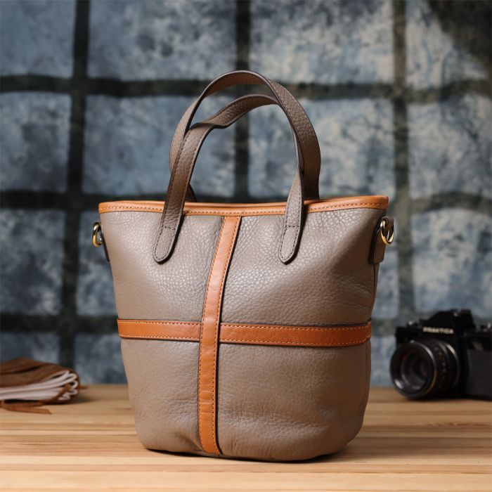 Сумка Vintage Из натуральной кожи Серая (22998) изображение 10