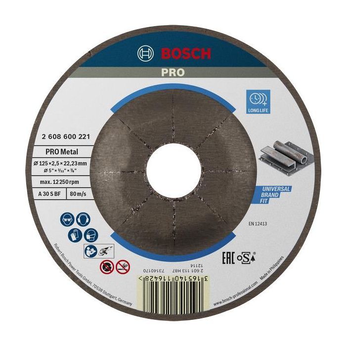 Круг відрізний Bosch Professional, для металу, 125×2.5×22.23 mm (2.608.600.221)