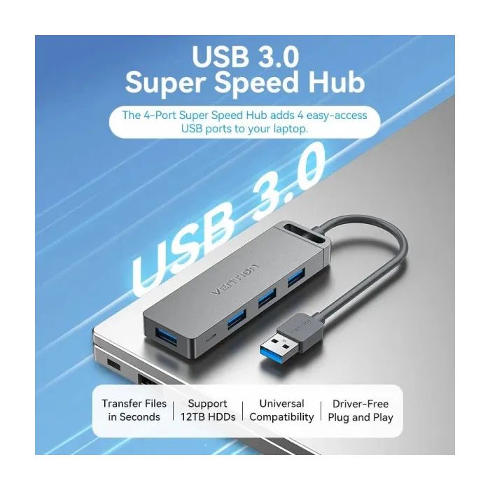 Концентратор Vention USB 3.0 to 4xUSB 3.0 0,15m black (CHLBB-SCB2) изображение 6