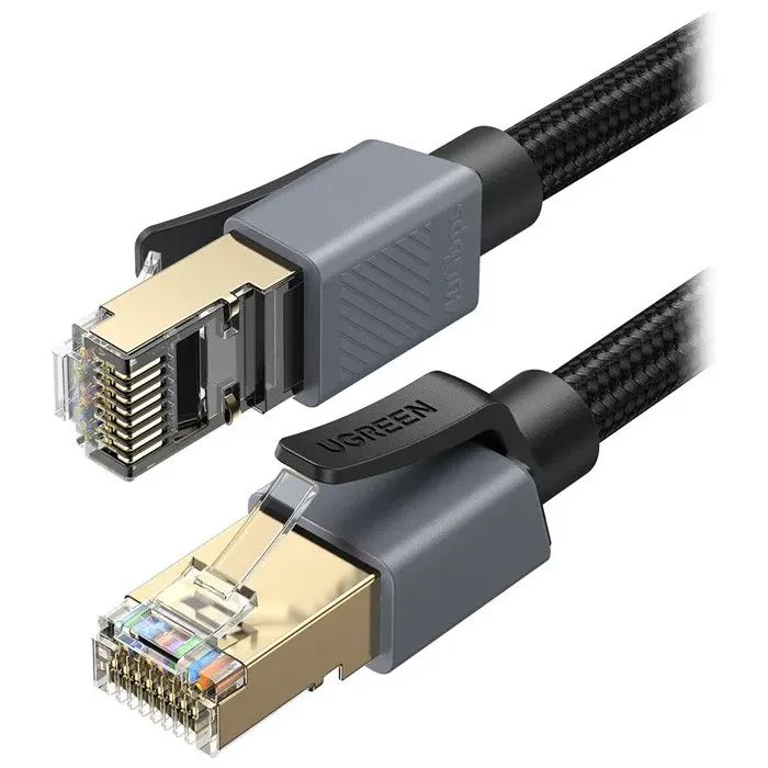 Патч-корд 3м F/FTP cat 8 RJ-45 black 40Gbps 2000MHz Ugreen (85629) изображение 3