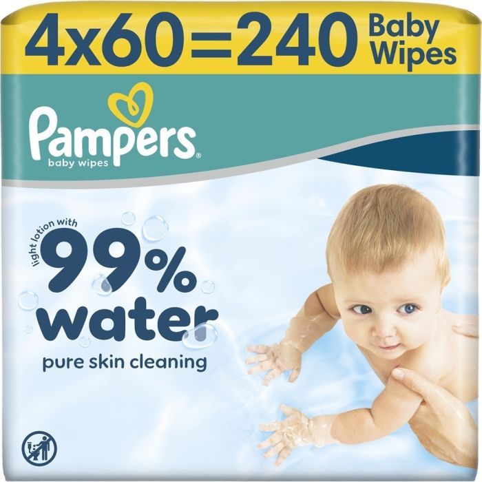 Детские влажные салфетки Pampers 99 Water, 240 шт (8006530116305)