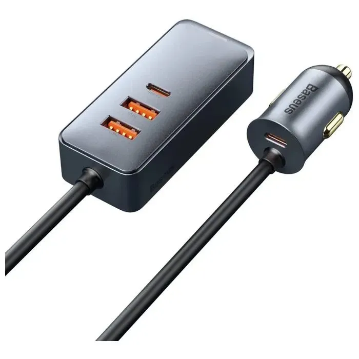 Зарядное устройство Baseus 2xUSB-C + 2xUSB 120W + extension cord gray (CCBT-A0G)
