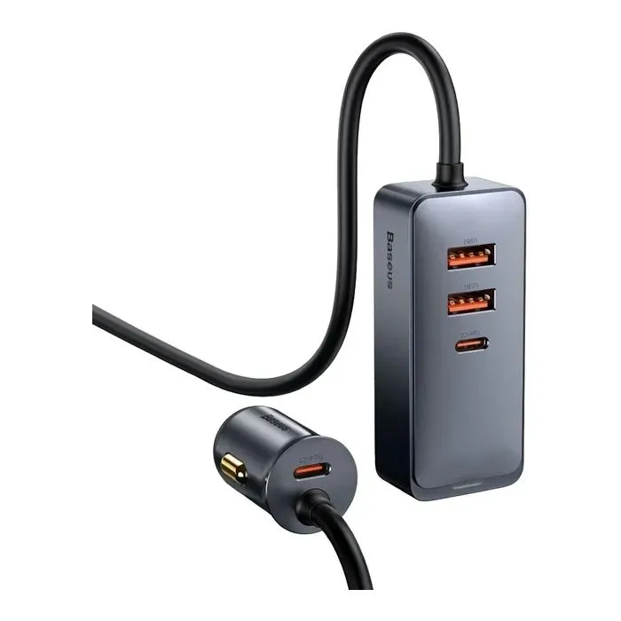 Зарядное устройство Baseus 2xUSB-C + 2xUSB 120W + extension cord gray (CCBT-A0G) изображение 2