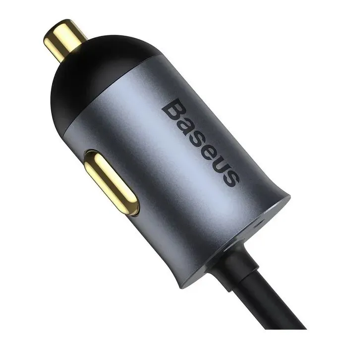 Зарядное устройство Baseus 2xUSB-C + 2xUSB 120W + extension cord gray (CCBT-A0G) изображение 3
