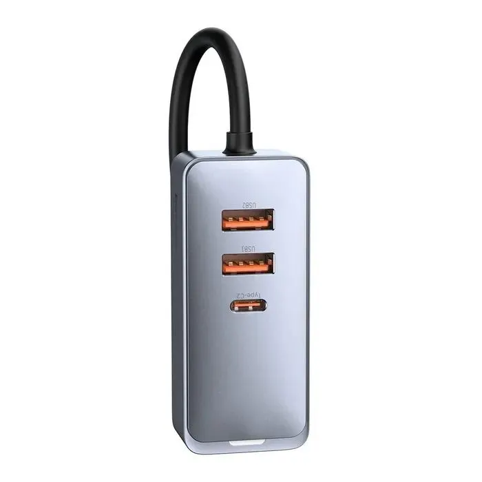 Зарядное устройство Baseus 2xUSB-C + 2xUSB 120W + extension cord gray (CCBT-A0G) изображение 5