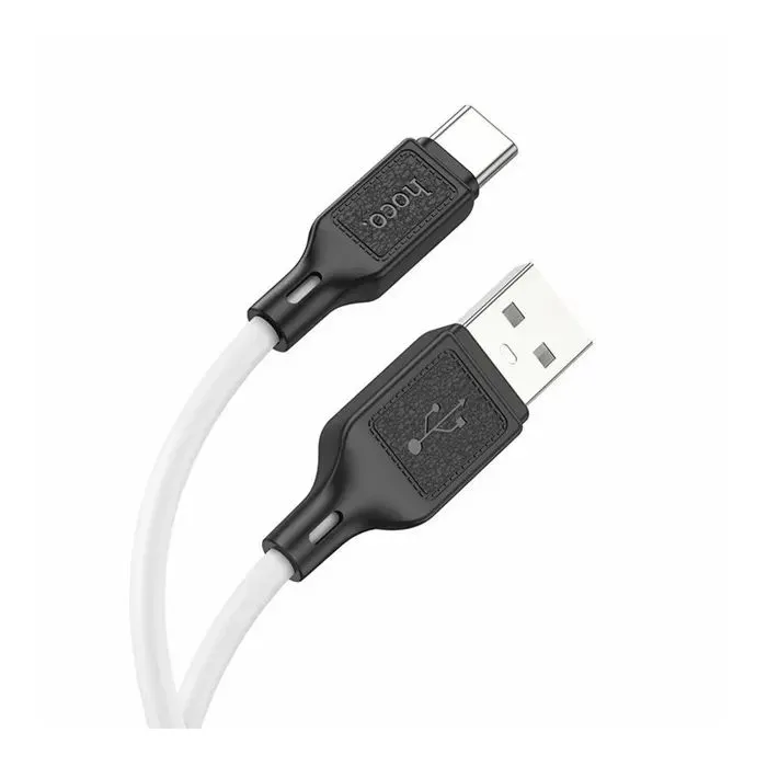 Дата кабель USB 2.0 AM to USB-C 1.0m silicone X90 Cool white HOCO (6931474788450)