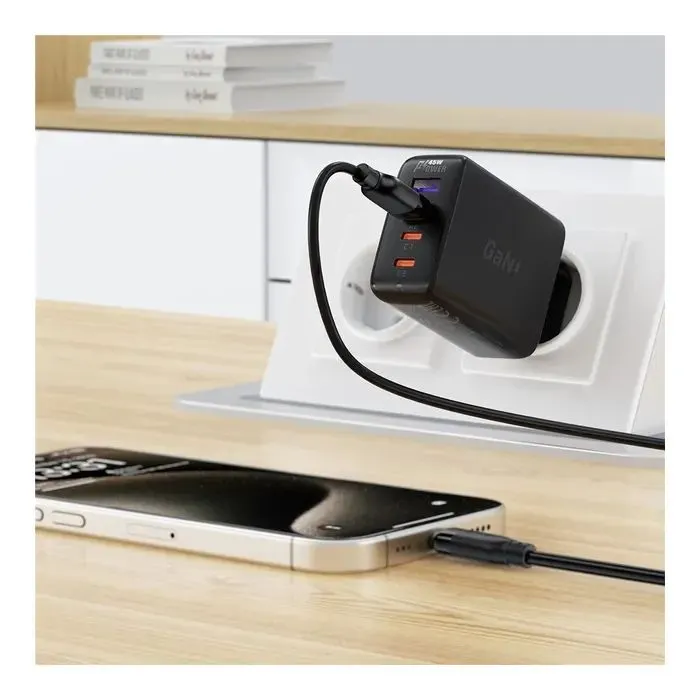Дата кабель USB 2.0 AM to USB-C 1.2m 3A TPE black Acefast (6974316283812) изображение 7