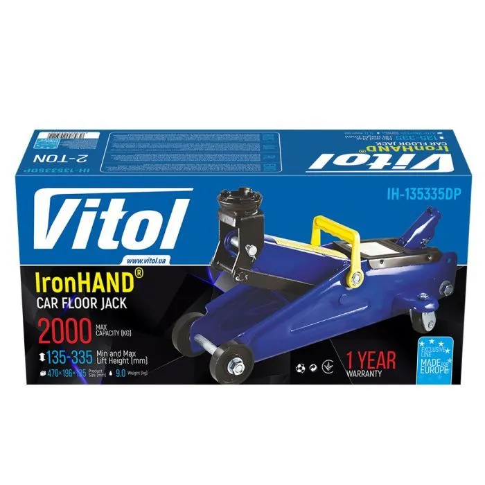 Домкрат Iron Hand IH-135335DP, подкатный, гидравлический, 2т, min 135мм, max 335мм (IH-135335DP) изображение 8
