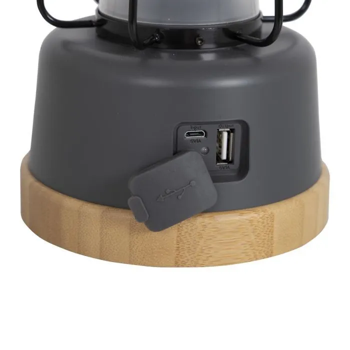 Фонарь Bo-Camp Harlington Rechargable Dimming 370 Lumen Bamboo-Grey (5818921) (DAS303872) изображение 8