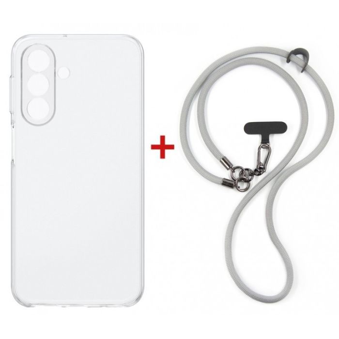 Чехол для мобильного телефона Dengos Case + Cross-body Strap Samsung Galaxy A37 Black+Grey (DG-KM-CCRB-01)