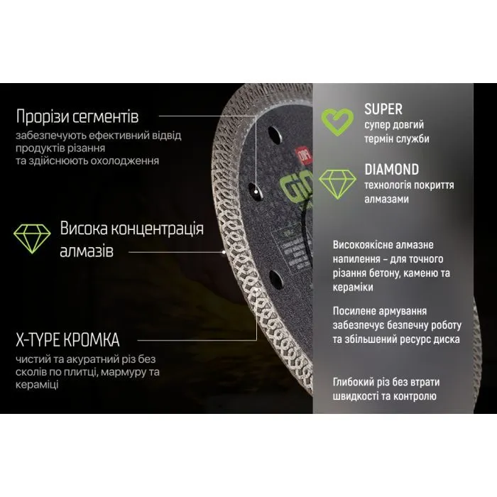 Круг відрізний Alloid Pro, алмазний, X-Wave, 230мм (DS-26230) зображення 7