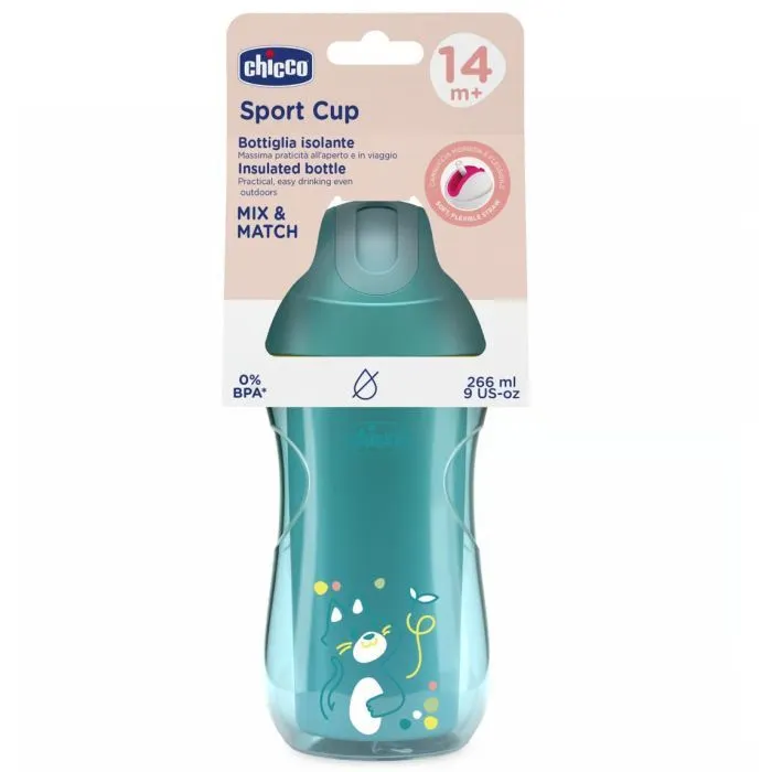 Поїльник-непроливайка Chicco Sport Cup 266 мл. від 14 місяців (бірюзова) (06991.25) зображення 2