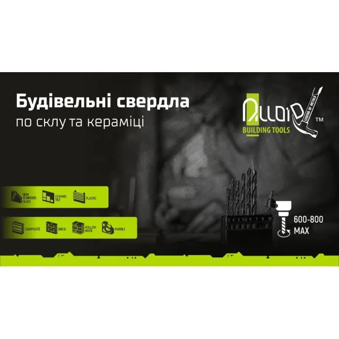 Свердло Alloid по склу та кераміці, 6мм, HEX 1/4", L=105мм (GB-10006) зображення 4