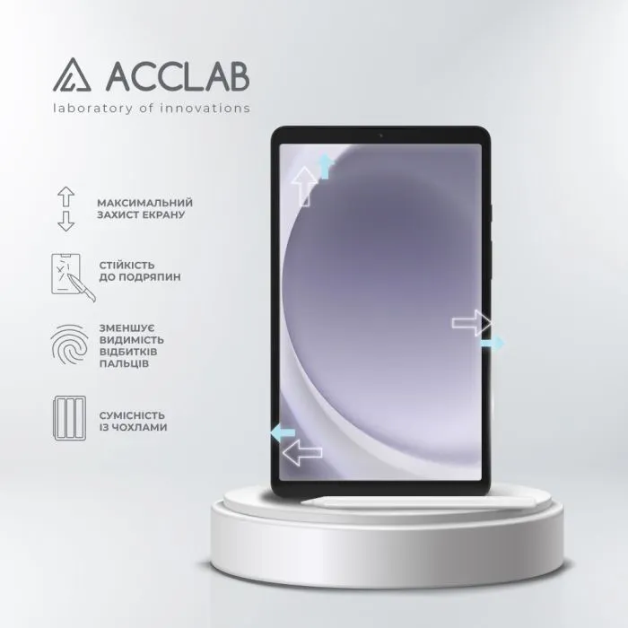 Скло захисне ACCLAB Full Glue Samsung Galaxy Tab A11 SM-X133/X135 8.7" (1283126636691) зображення 4